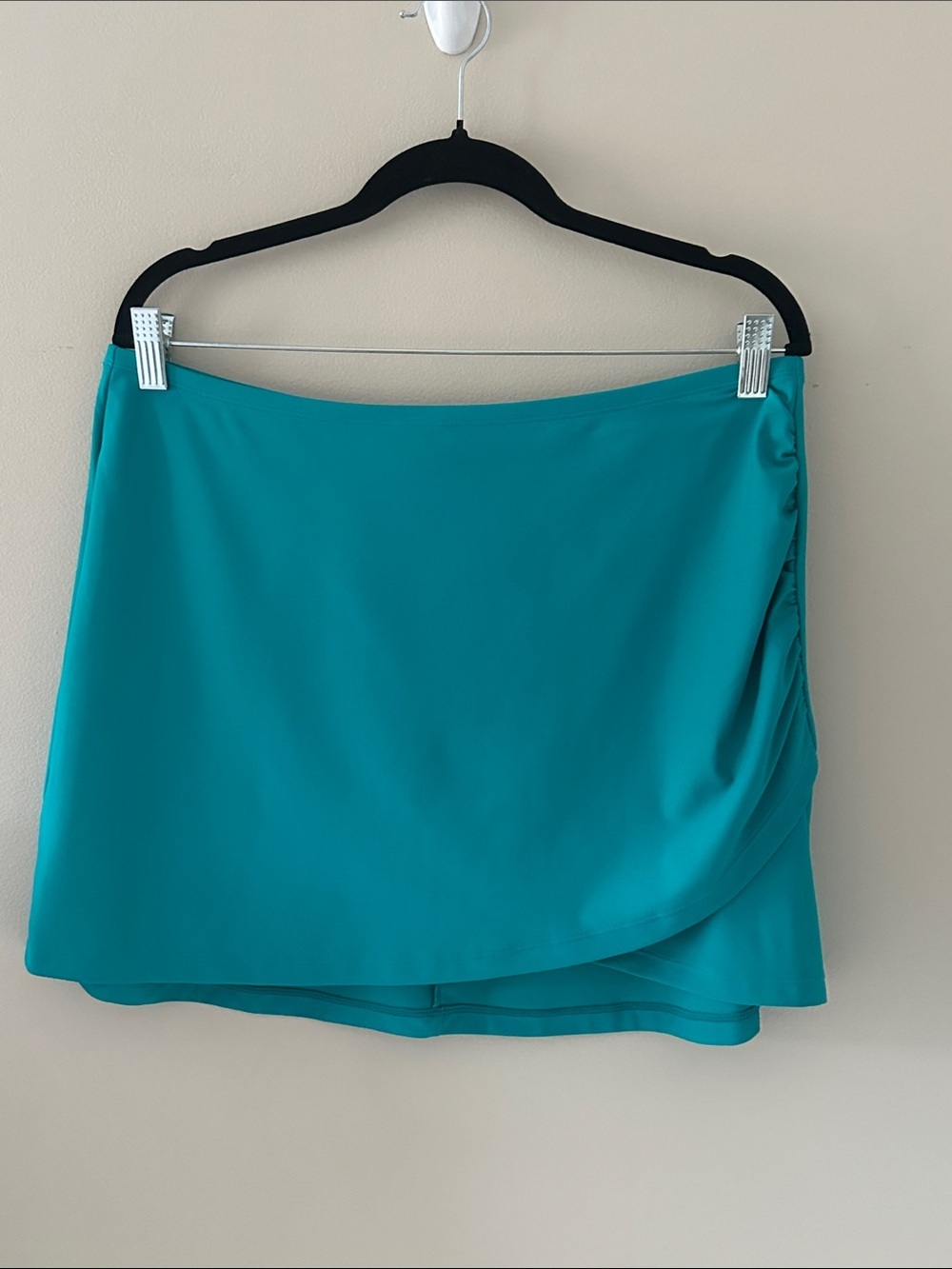 SUMMERSALT  Women’s Ruched Teal Coverup Swim Skirt Sz Large Resortwear Beach